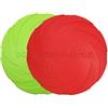 Vivifying 2 dischi volanti per cani in gomma naturale da 17,8 cm per terra e acqua (verde + rosso)