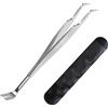EasyULT Pinza per Zecche 2 in 1, Pinzetta per Zecche in Acciaio Inox, per Uomo, Strumento Pinzetta di Rimozione delle Zecche a Doppia Punta Cane e Gatto