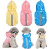 BPS BUENA PET SHOP BPS Impermeabile impermeabile per animali domestici, cani impermeabili con cappuccio, tasca per cani di piccola taglia poliestere (S, blu)