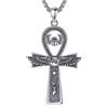 AEONSLOVE Collana Ankh Egiziano in Argento 925 per Uomo Donna Ciondolo Croce Ankh con Occhio di Horus Collane Croce Egiziana Gioielli Amuleto di Protezione dello Scarabeo, Catena da 50,8 + 5 cm