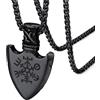 FaithHeart Ciondolo Vichingo Nero Collana Scudo Valknut Bussola Vichingo Gioielli Vegvisir Nordic Gioielli Gotico Uomo, One Size, Metallo non prezioso, Nessuna pietra preziosa