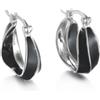 H'Helen Orecchini a cerchio in argento Sterling 925 con smalto in 4 colori, 15,5 x 17,5 cm, 15.5 Milímetros X 17.5 Milímetros, Argento, no