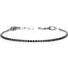 Donipreziosi Bracciale Tennis in Acciaio Inox con Zirconi taglio Brillante, Spessore 2 mm Lunghezza regolabile, disponibile in più colori - Uomo e Donna Unisex (Nero)