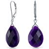 Bling Jewelry Gemma Viola Ametista Sfaccettato Teardrop Pear Shaped Drop Dangle Orecchini A Leva Per Le Donne .925 Sterling Silver