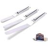 Kiuiom Coltello Paletta Glassa, Spatola Angolata per Dolci, 3PCS Spatole Cucina per Decorazione Torte e Pasticceria, Crema (Maniglia Acciaio)