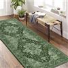 Homcomodar Tappeto Corridoio Lavabile 80x200cm Vintage Verde Tappeto Passatoia Antiscivolo Tappeti A Pelo Corto per Corridoio Salotto Camera da Letto Lavanderia