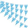 Ahfulife Bandiera dell'Oktoberfest da 10 m, per decorazioni Oktoberfest, 1 confezione da 1 striscione bavarese con 30 bandiere per decorazioni tedesche Oktoberfest (2 Pezzi, 20 x 28cm - 12m)