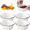PORFOYO 4 Pezzi Kit Piccole Pirofila Da Forno: Teglia Da Forno in Ceramica Con Manici, Impilabili, Design a Costole, Pentole Rettangolari per Friggitrice Ad Aria Calda, Forni, Microonde, Frigoriferi