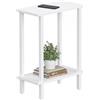 TUTOTAK Piccolo tavolino laterale, tavolino stretto, tavolino sottile per divano, comodino sottile, per soggiorno, camera da letto, bianco TB01BW062EU