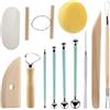 Rusudiy Set 12 Pezzi Attrezzi per Argilla e Ceramica, Kit Strumenti Modellazione e Scultura, Utensili per Poteria e Pasta Polimerica, Strumenti per Incidere, Modellare e Creazioni DIY