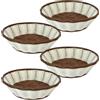 Jomdjmskes 4 Pezzi Cestino Pane, Set di Cestini per Pane, 21 × 6cm Cestino Portapane, Cestini per Alimenti Riutilizzabile, Cesto Intrecciato in Vimini per Snack, Pasticceria, Marrone e Nero