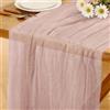 Baosind Runner da Tavolo Rosa Antico in Stile Boho, 280 x 80 CM Runner da Tavolo in Garza, Adatto per Matrimoni, Compleanni, Natale, Tavole di Capodanno e Decorazioni ad Arco