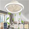 AJZXQM Ventilatore da Soffitto con Luce e Telecomando, Silenzioso Lampadario Ventilatore da Soffitto, 75W Dimmerabile Lampadari LED a Soffitto Moderni, Rotazione a 360°, Reversibile, 6 Velocità, Nero