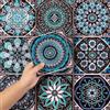 Hode 50 Pezzi Adesivi per Piastrelle, Mosaico Piastrelle Adesive Muro, Mattonelle Adesive, Paraschizzi Adesivo, Cucina Bagno PVC Impermeabile (15x15cm Verde Azzurro)
