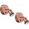 ledscom.de 2x applique RETRA, interruttore, bronzo opaco, rotondo, 1x E27 max. 60W