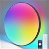 YICALE Lampada RGB 3000K-6500K Dimmerabile Plafoniera Smart 24W Plafoniera LED Soffitto con Telecomando Lampadario Alexa Bluetooth APP, IP44 Lampadario Cameretta per Camera da Letto, Soggiorno, Ø32CM