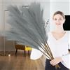 Lighterday Erba della pampa artificiale, 110 cm, grande, alta, soffice, finta erba della pampa, per matrimoni, soggiorno, camera da letto, decorazione per la casa bohémien, 6 pezzi (grigio)
