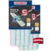 Leifheit Set da due ricambi panno Micro Duo di ricambio per lavapavimenti Profi, rivestimento in microfibra per la pulizia della casa, Bianco e blu, dimensioni XL 42 cm