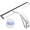 Kaiyzo Tergivetro per Doccia Multiuso in Acciaio Inox con Supporto a Ventosa Tiraacqua Vetri Doccia Accessori Bagno Senza Forare per Porte Bagno Finestre e Vetro Auto 25cm
