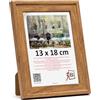 3-B Cornice portafoto SALO - marrone (rovere con venature ottiche del legno) - 13 x 18 - Cornice in legno, cornice portafoto, cornice per ritratti con vetro acrilico