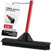 Tyroler Bright Tools Tyroler 2 in 1 Tira Acqua & Scopa in Gomma | Testa di 33 cm Scopa Gomma per Pavimenti | Manico Antiruggine di 140 cm in Acciaio Inox e Resistente alla Ruggine | Perfetto per Tutte le Superfici