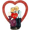 Aoneky Figurina da Vecchia Coppia in Resina - Regalo di 50th 60th Anniversario per Matrimonio d'Oro, Genitori, San Valentino -Decorazione per Famiglia (Cuore 60)
