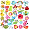 AUGSUN 36 toppe termoadesive con fiori primaverili a forma di farfalla, animali da giardino, ricamate, per riparazioni, fai da te, artigianato, abbigliamento, giacche, jeans, pantaloni, vestiti,