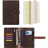 Wonderpool Diari Pelle 6 Raccoglitore ad Anelli Organizer per Cartelle con Carta Punteggiata, Quaderno per Scrivere Ricaricabile e Copertina Multitasche per Viaggi di Lavoro e Studio (A6, Caffè)