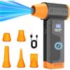 Biftrew Spolverino ad aria compressa con 3 ugelli, filtro dell'aria compressa da 150000 giri/min per PC/auto/computer, spolverino ad aria regolabile a 4 marce con luce LED e display, kit di pulizia