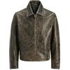 JACK & JONES Leather Jacket Jcotakeoff-Giacca in Pelle, Nero, M Uomo