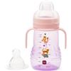 MAM Trainer+ 220ml, Cup Adatto da 4+ Mesi, Bicchierino per Bevute Indipendenti, Anti-Rugiada, Rosa (Disegni Potrebbero Variegate)