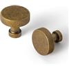 Goo-Ki Confezione da 6 pomelli in ottone anticato per cassetti da cucina - Pomelli retrò vintage bronzo per armadietti a foro singolo per cassettiera, maniglie per armadietto, bagno, armadio, armadio,