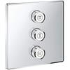 Grohe 29127000 Parte Esterna per Rubinetto da Incasso Triplo, Cromo, Squadrato