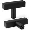 AEEKEL Confezione da 30 maniglie quadrate per cassetti, colore nero opaco, lunghezza 5,1 cm, con foro singolo, per armadietti, in acciaio inox, per camera da letto, bagno, ufficio