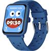 BIGGERFIVE Fitness Tracker Orologio senza App Bambini Bambina da 5 a 14 Anni, Smartwatch con Contapassi, Resistente all'Acqua Fino a 5 ATM, Monitor del Sonno, Sveglia Vibrante, Giochi, Blu poroso