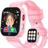 PTHTECHUS 4G Smartwatch Bambini GPS, Orologio Smartwatch per Bambino Bambina con Telefono, Videochiamata Chat Vocale Contapassi Camera Modalità Classe Gioco, Smart Watch Ragazza e Ragazzo 4-12 Anni Regalo, Rosa