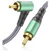 RAWAUX Cavo Audio RCA 90 Gradi 8M, Cavo Audio Stereo da RCA Maschio a Maschio Cavi Subwoofer Ad Angolo Retto per Amplificatori, Altoparlanti, Soundbar, Sistemi Home Cinema e HiFi