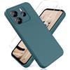 YiKaDa - Cover per Redmi Note 14 4G (Non per Note 14 5G) & [2 Pack] Pellicola Protettiva in Vetro Temperato, Custodia Liquid Silicone Leggero - Verde Notte Scuro