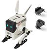 GravaStar Caricabatterie rapido GaN Alpha da 65W, caricabatterie rapido a 3 porte con presa multipla da viaggio, caricabatterie universale per UK/EU/USA, per iPhone, MacBook, iPad (Bianco)