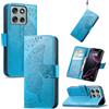JIUNINE Cover a Libro in Pelle per Motorola Moto G56 5G, Blu