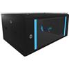 EXTRALINK Rack 19 pollici 4U - Armadio rack 600x450 mm, per montaggio a parete o a pavimento, capacità di carico 60 kg, porta in vetro temperato, apertura porta a 180°, nero
