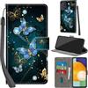 PHINIENLAND Cover per Samsung Galaxy A53 5G custodia portafoglio Farfalla | 3 scomparti carte, 1 tasca banconote, Chiusura magnetica, Supporto, Pelle PU flip cover per Samsung A53 5G