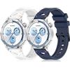 DHWGang 2 Pezzi Cinturini Compatibili con Huawei Watch GT 5/4/3/2 46 mm, Braccialetti di Ricambio in Silicone per GT5 PRO 46mm Cinturini Sportivi, 22mm