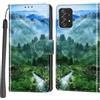 Haninsuze Cover per Samsung Galaxy A53 5G, Custodia Interno TPU Antiurto Portafoglio con Disegni [schede Fessura] [Supporto Stand] Cover Libro in PU Pelle (Foresta)