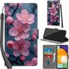 PHINIENLAND Cover per Samsung Galaxy A53 5G custodia portafoglio Fiori | 3 scomparti carte, 1 tasca banconote, Chiusura magnetica, Supporto, Pelle PU flip cover per Samsung A53 5G