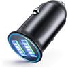 MMOBIEL Caricabatteria da auto 3.0 Multi Compact Dimensioni del Pollice Adattatore Accendisigari a Doppia Porta USB (5 V/4.8 A/30 W) Compatibile con iPhone 17/16/15/14, iPad, Samsung S25/S24/S23