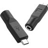 PNGKNYOCN Adattatore di alimentazione da USB C maschio a DC femmina Convertitore da Type-C a DC 5,5 x 2,1 mm femmina Funziona con sorgente PD Type-C 20V/100W+（2-Pack）