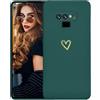 Kaywzo Cover per Samsung Galaxy Note 9,Custodia in Silicone TPU Liscio di Morbido con Modello Cardiaco,Design Minimalista,Ultrasottile Donna Antiurto Case Cover,Verde