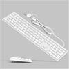 Yivandi Tastiera cablata a grandezza naturale per Mac OS - Supporto pieghevole integrato, layout QWERTZ, collegamento via cavo tramite porta USB-A+C, plug and play per laptop iMac/Mac mini/MacBook