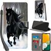 PHINIENLAND Cover per Samsung Galaxy A54 5G custodia portafoglio Cavallo nero | 3 scomparti carte, 1 tasca banconote, Chiusura magnetica, Supporto, Pelle PU flip cover per Samsung A54 5G